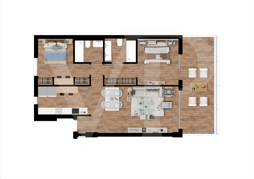 Plan_1_Pier_apartments_Sotogrande_2 ROOMS