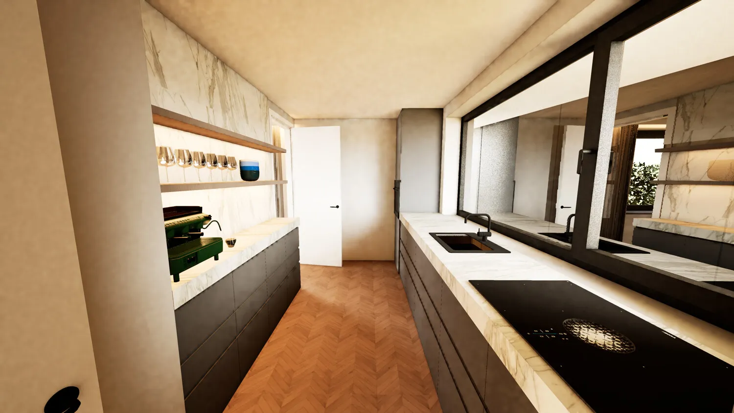 Weitere Ansicht der Einbauküche