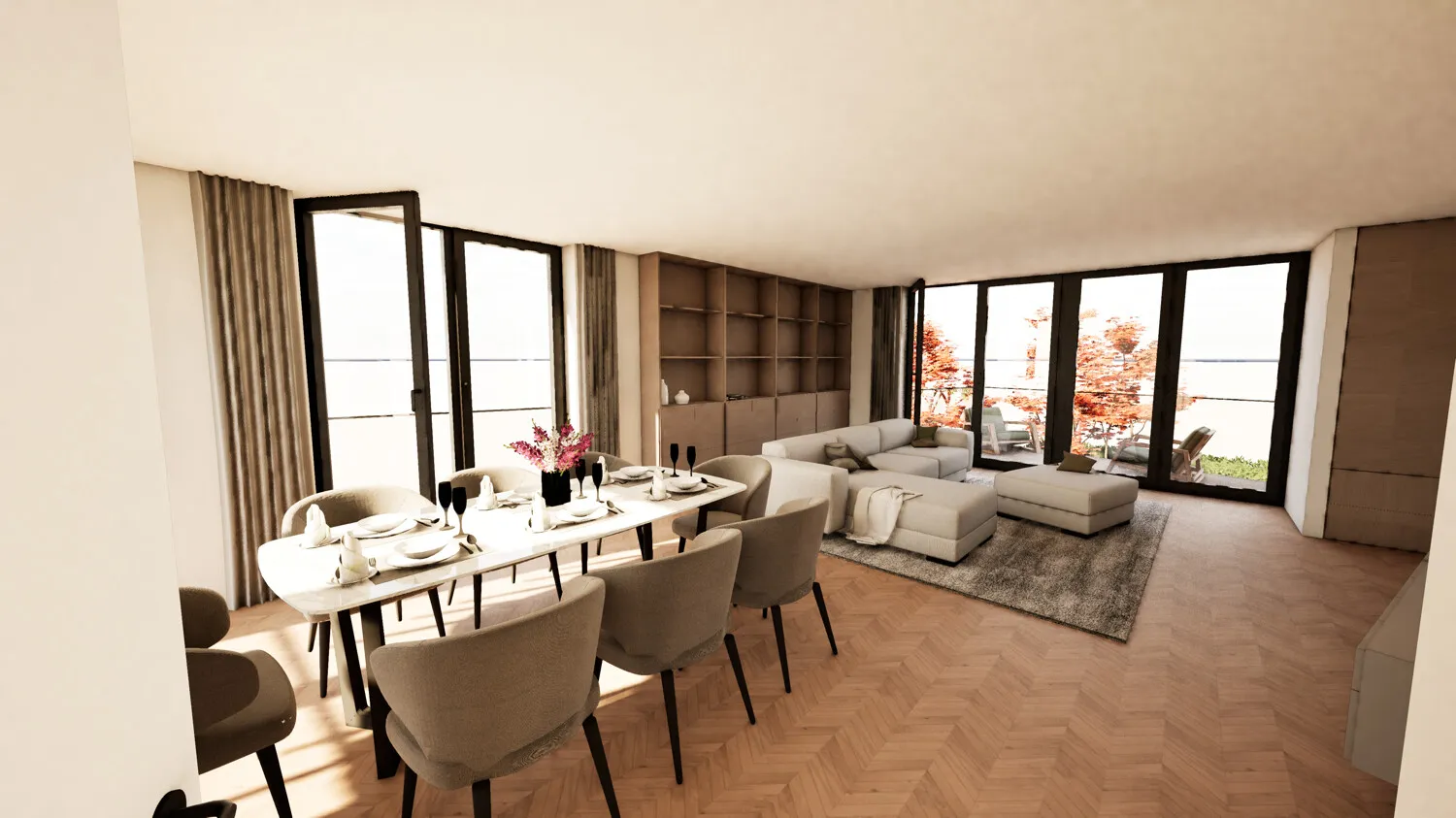 Offener Wohn- und Essbereich