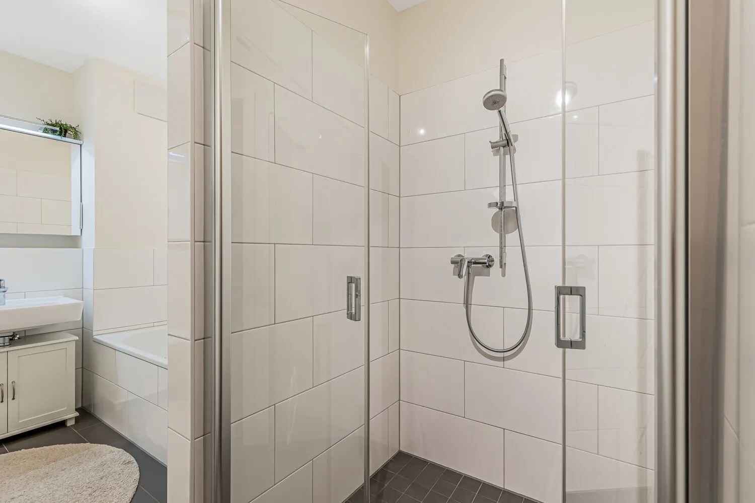 Vollbad mit großer ebenerdiger Dusche