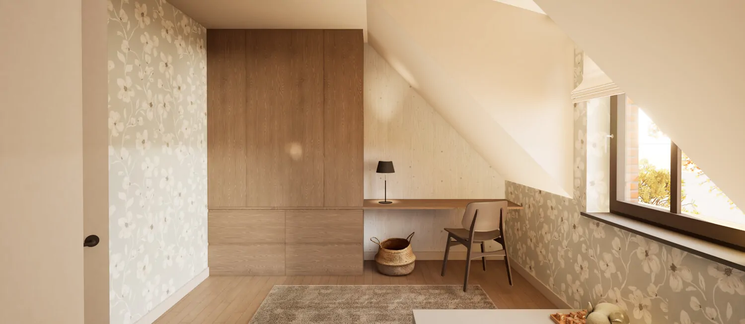 modernes, helles Zimmer im DG