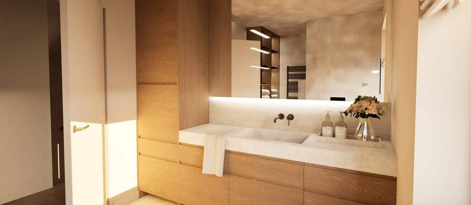 Hochwertiges Badezimmer im OG