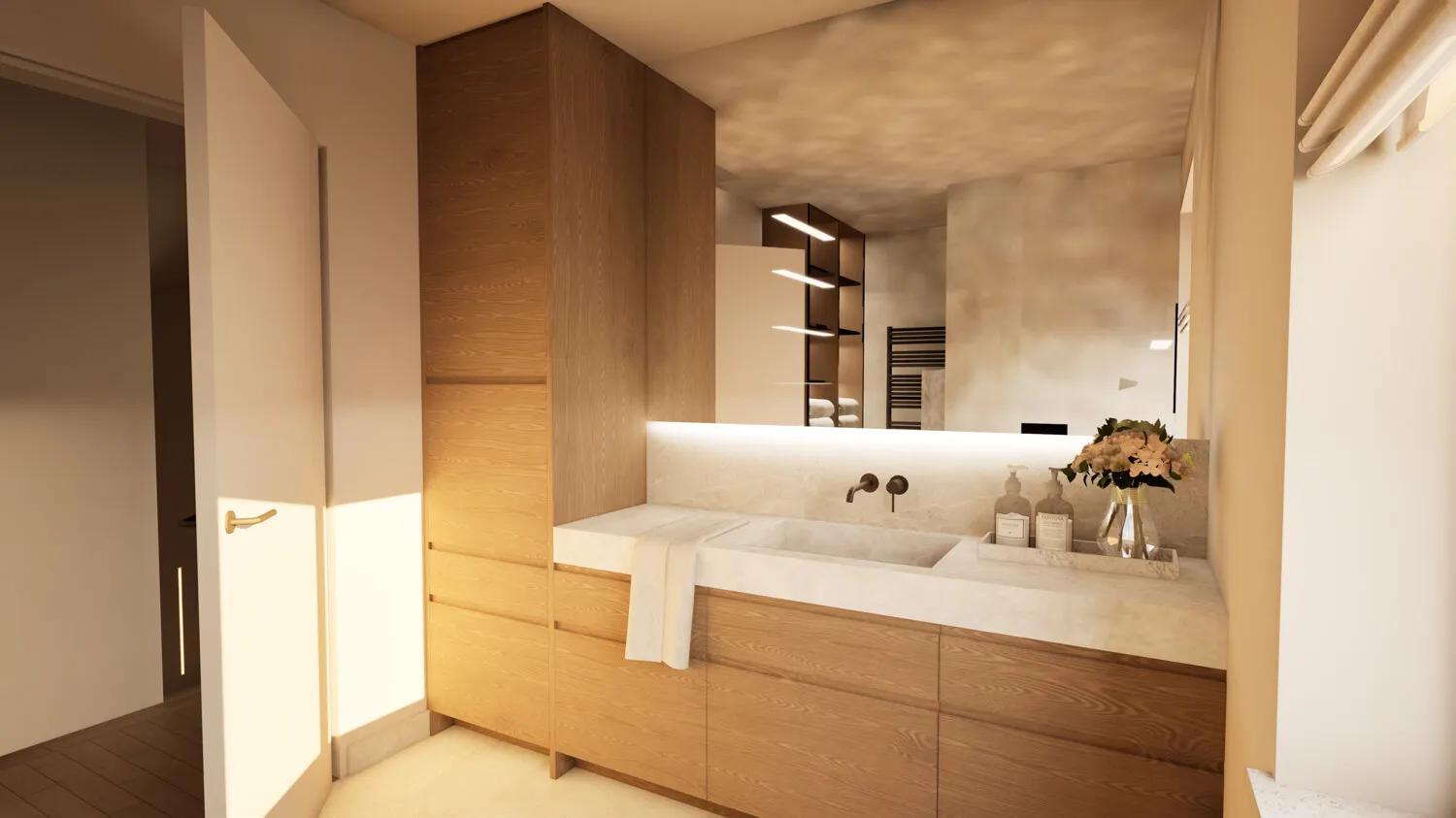 Hochwertiges Badezimmer im OG