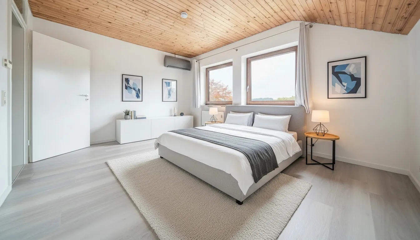 Dachgeschoss - Schlafzimmer - Illustration möbliert