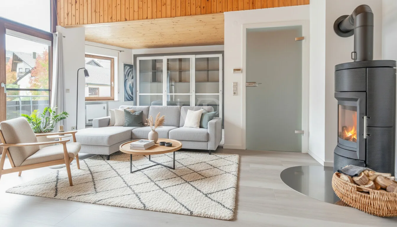 Dachgeschoss - Wohnzimmer - Illustration möbliert