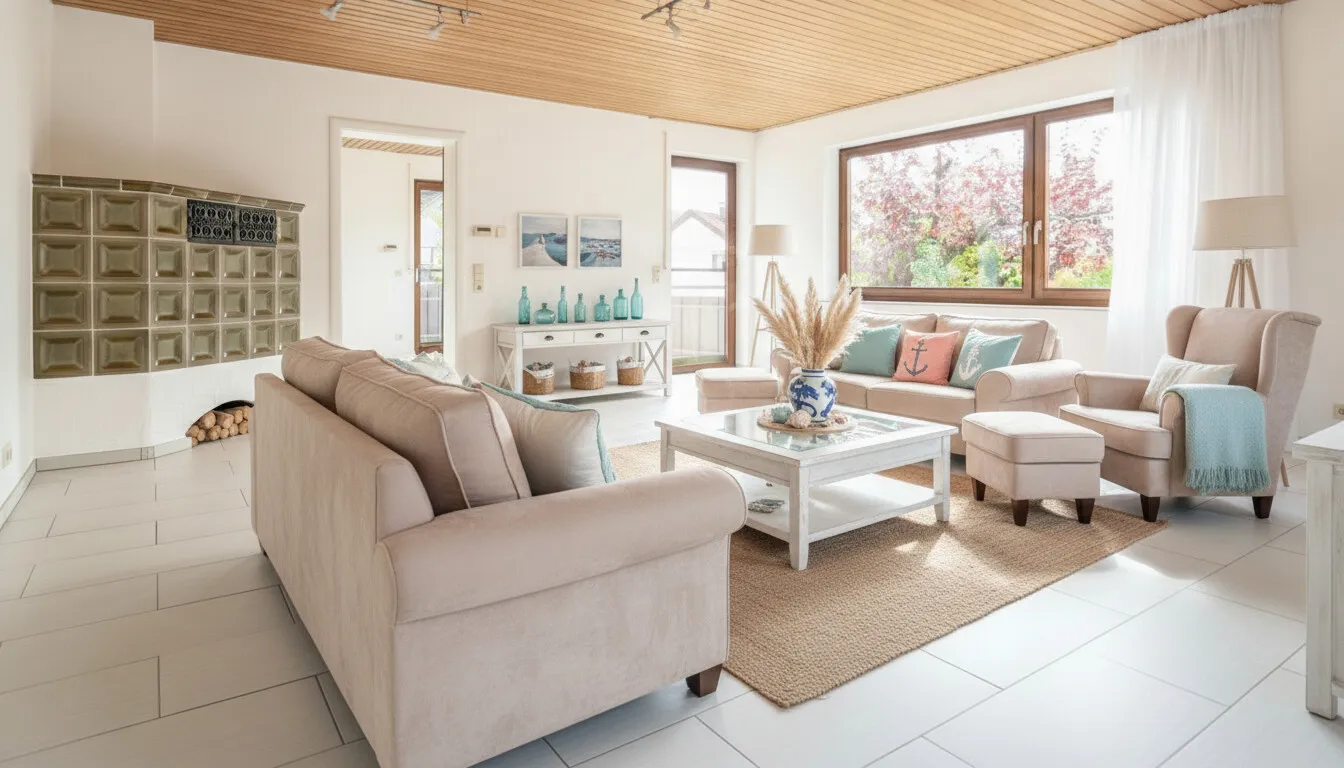 Erdgeschoss - Wohnzimmer - Illustration möbliert