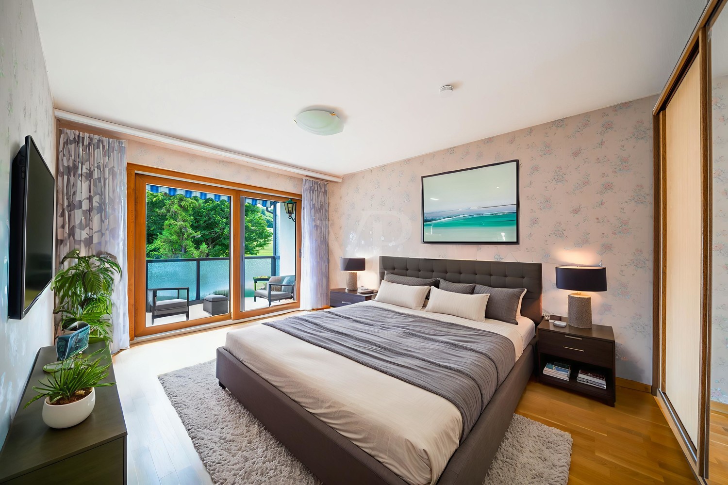 Obergeschoss - Schlafzimmer - Illustration mit Möbel