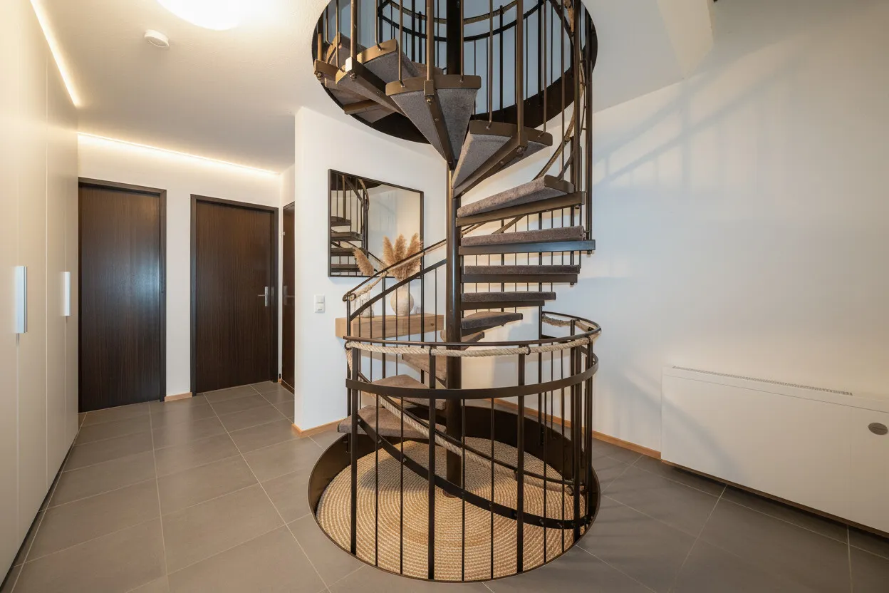 2. Obergeschoss - Wendeltreppe - Illustration