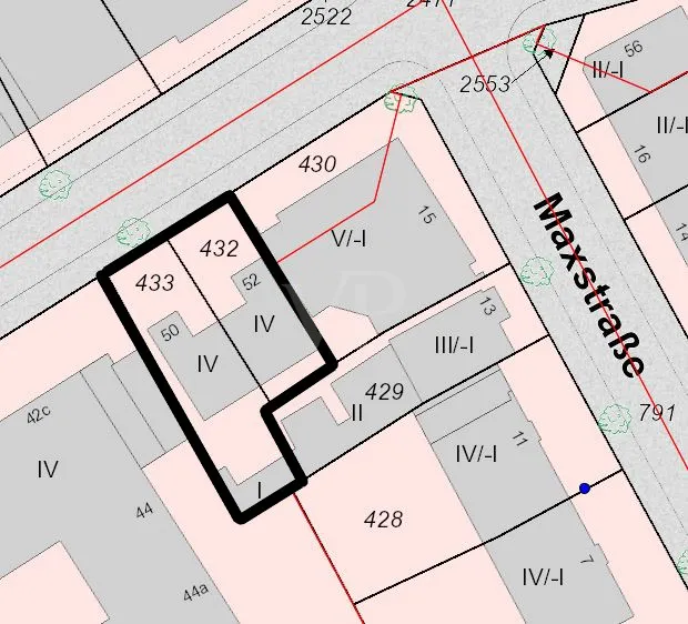 Flurkartenausschnit markiert