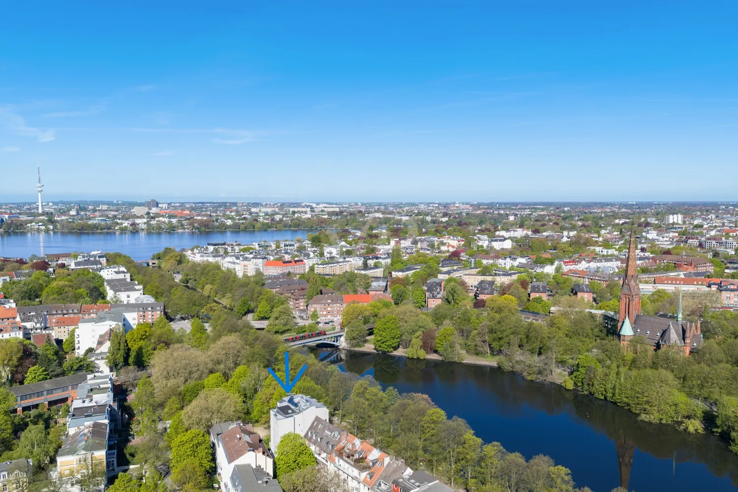 Vogelperspektive Richtung Alster