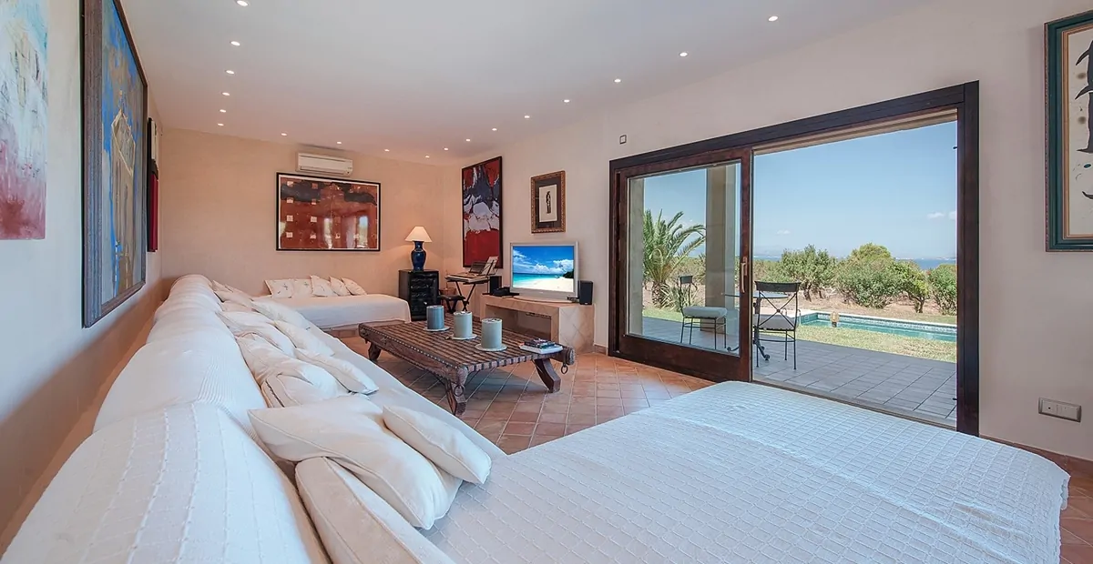 Wohnbereich des Landhauses in der Nähe von Colonia Sant Pere, Mallorca