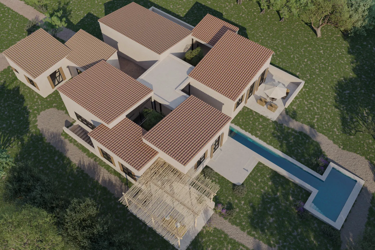 Facade and pool
