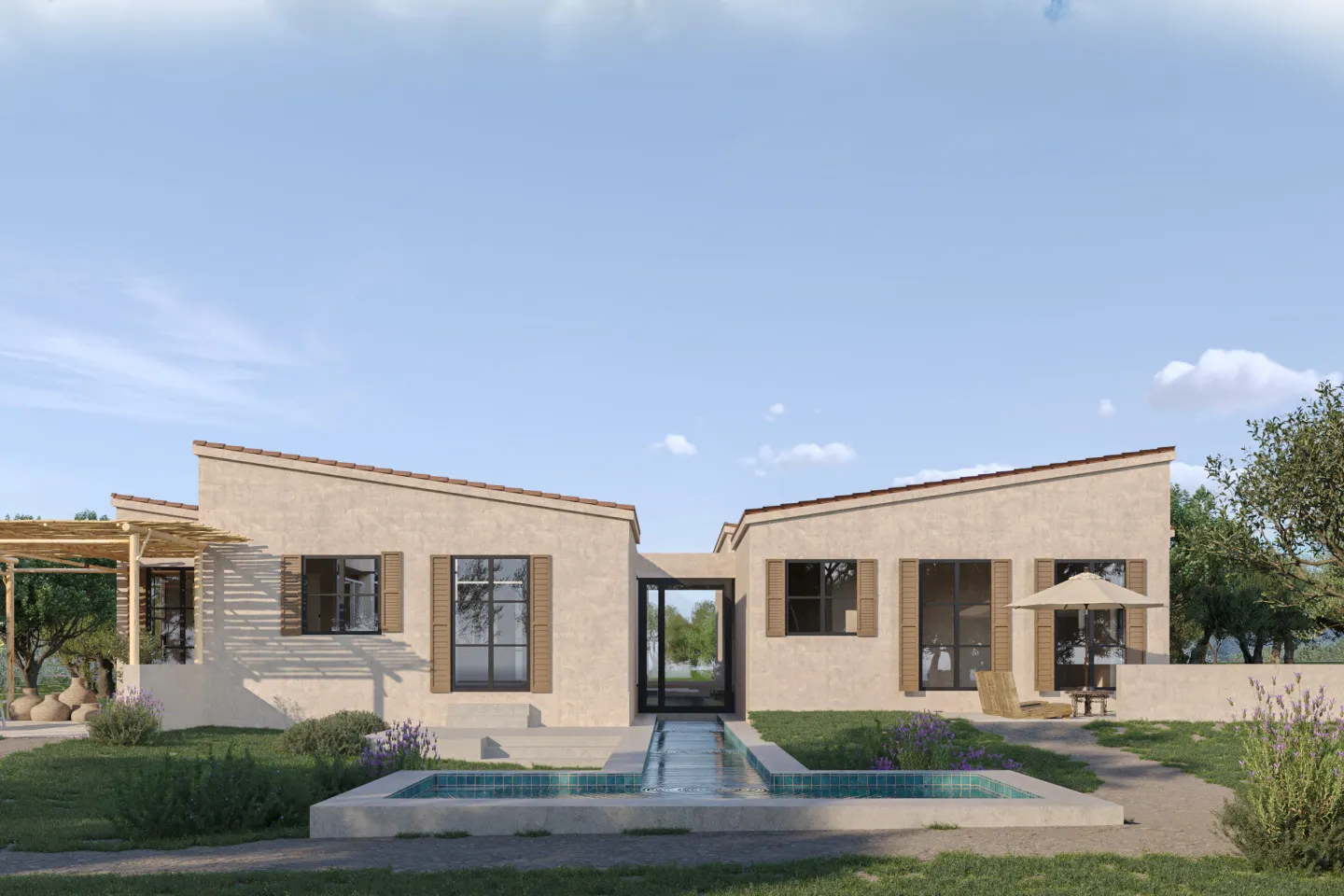 Facade and pool