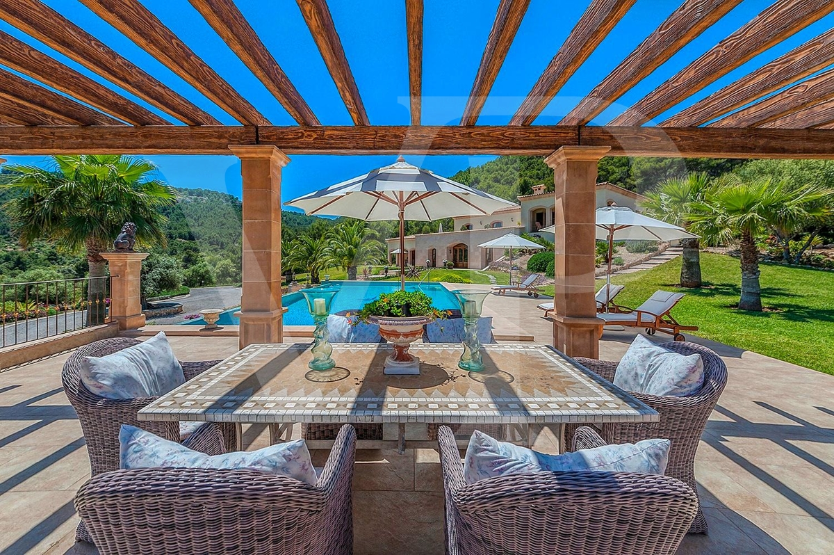 Terrasse der Finca in Capdepera, Mallorca