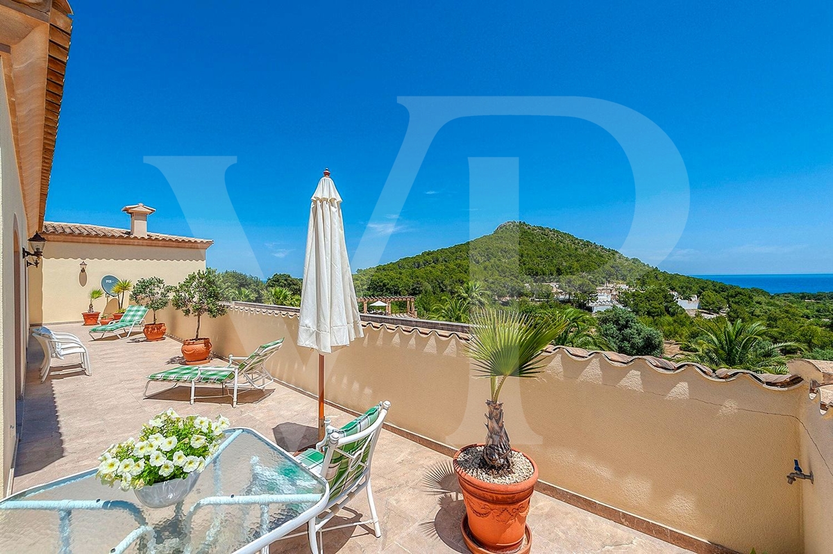 Terrasse der Finca in Capdepera, Mallorca