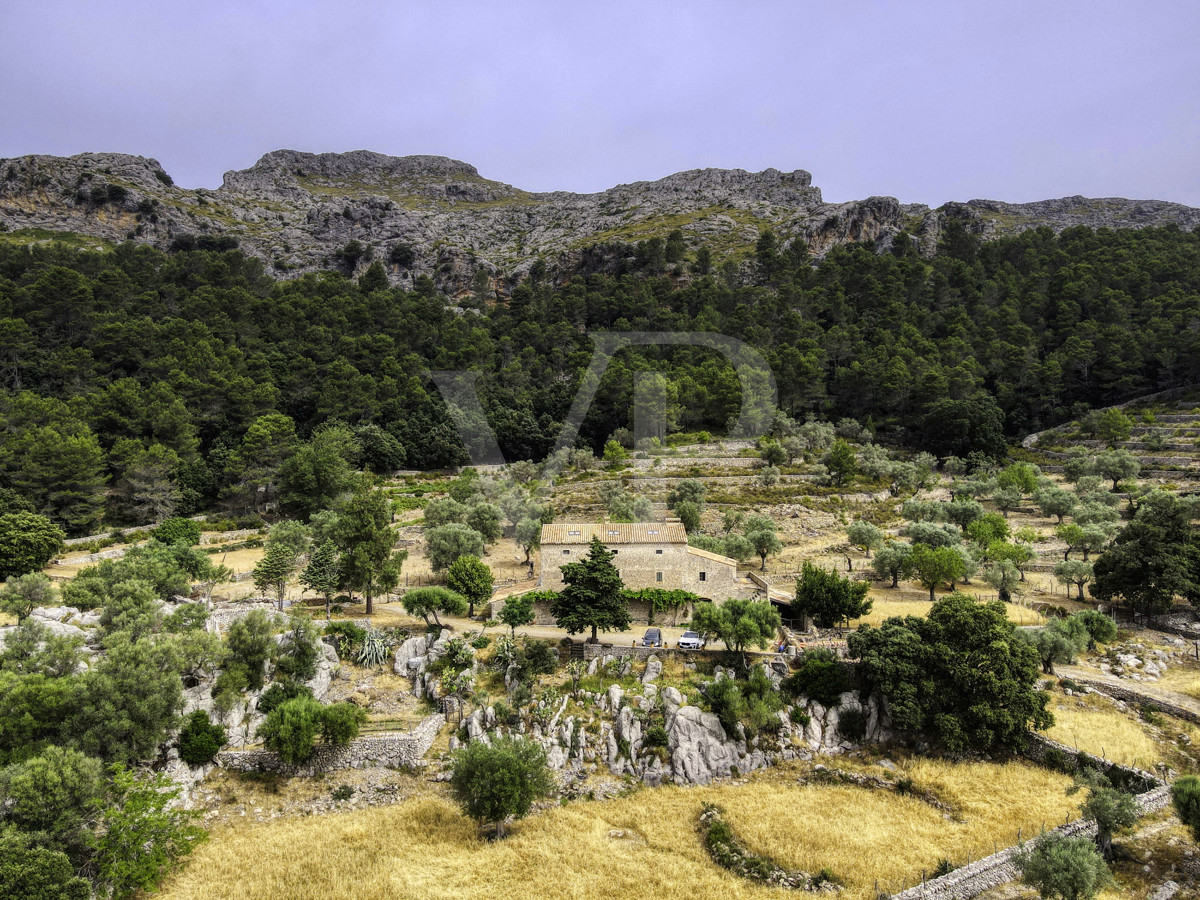 Fantastische historische Finca zum Renovieren auf 80 Hektar in der Serra de Tramuntana in Escorca