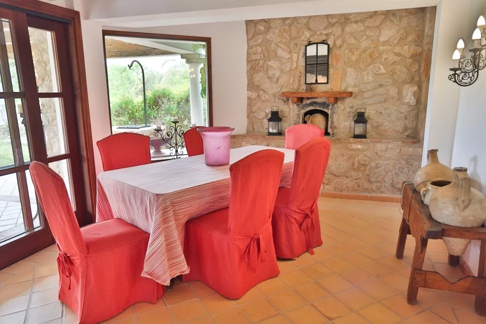 Dining area of the Finca near Pollensa, Mallorca