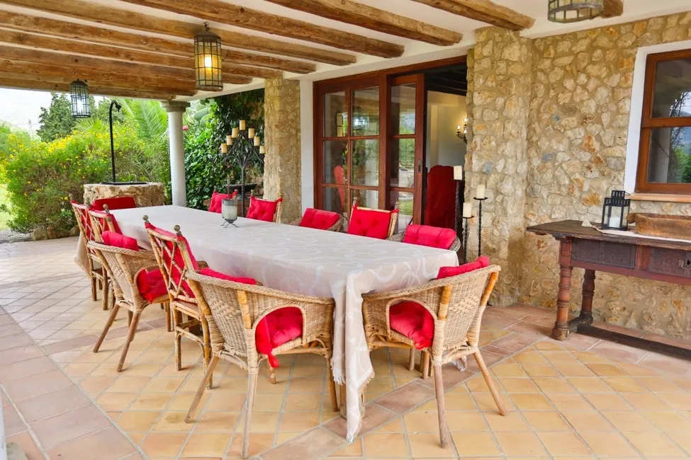 Covered terrace of the Finca near Pollensa, Mallorca