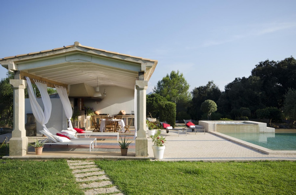 Terrasse der Finca in Pollensa, Mallorca