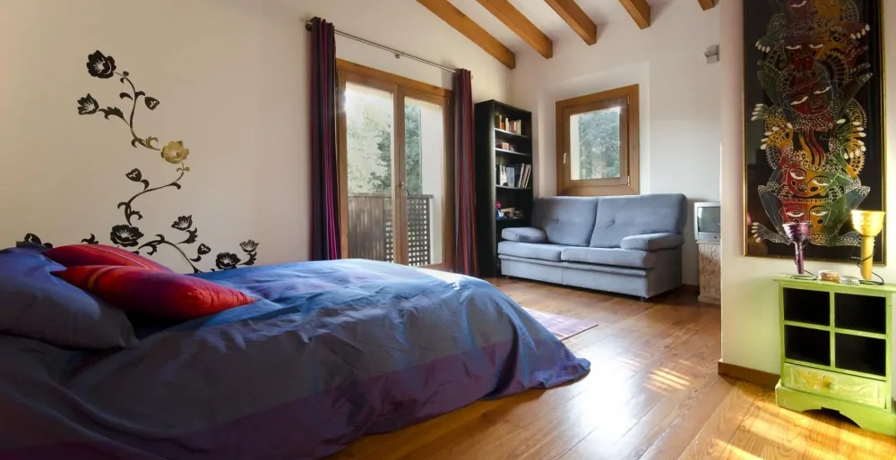 Schlafzimmer der Finca in Pollensa, Mallorca