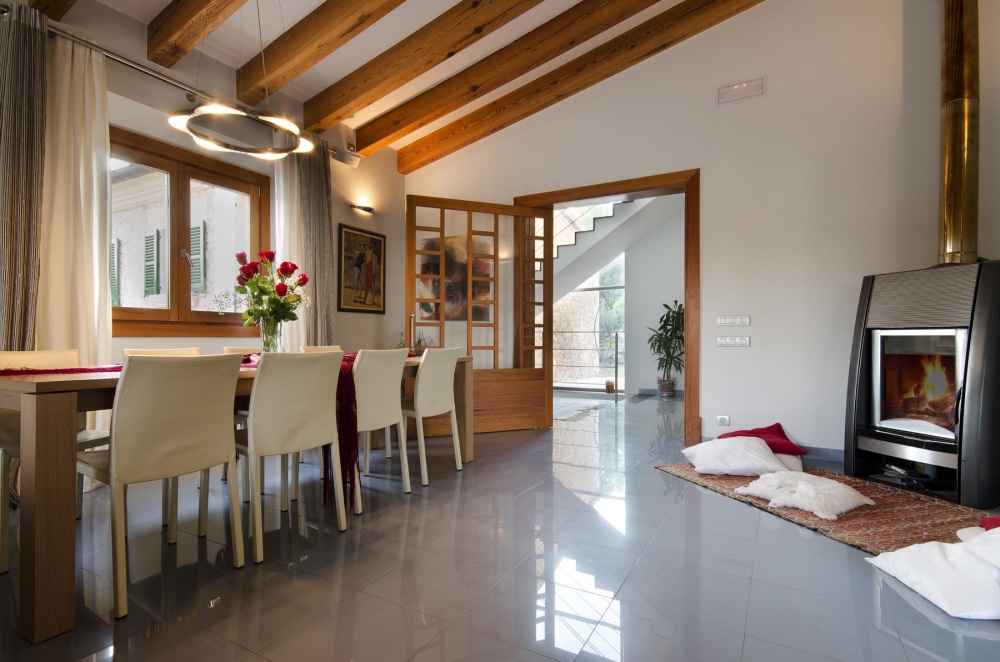 Dining area of the finca in Pollensa Mallorca