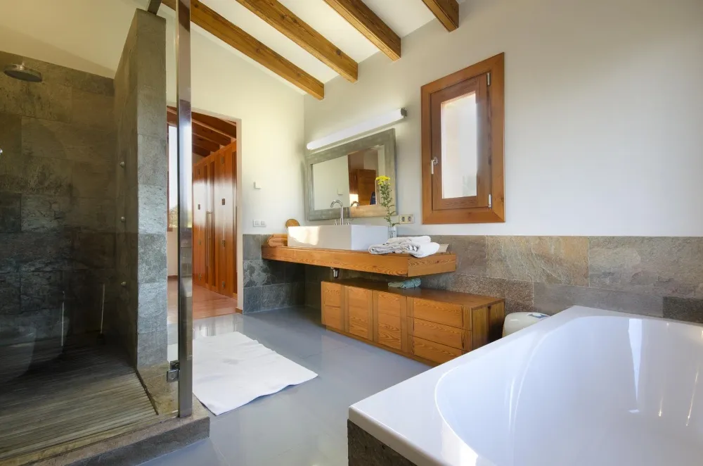 Bathroom of the finca in Pollensa Mallorca