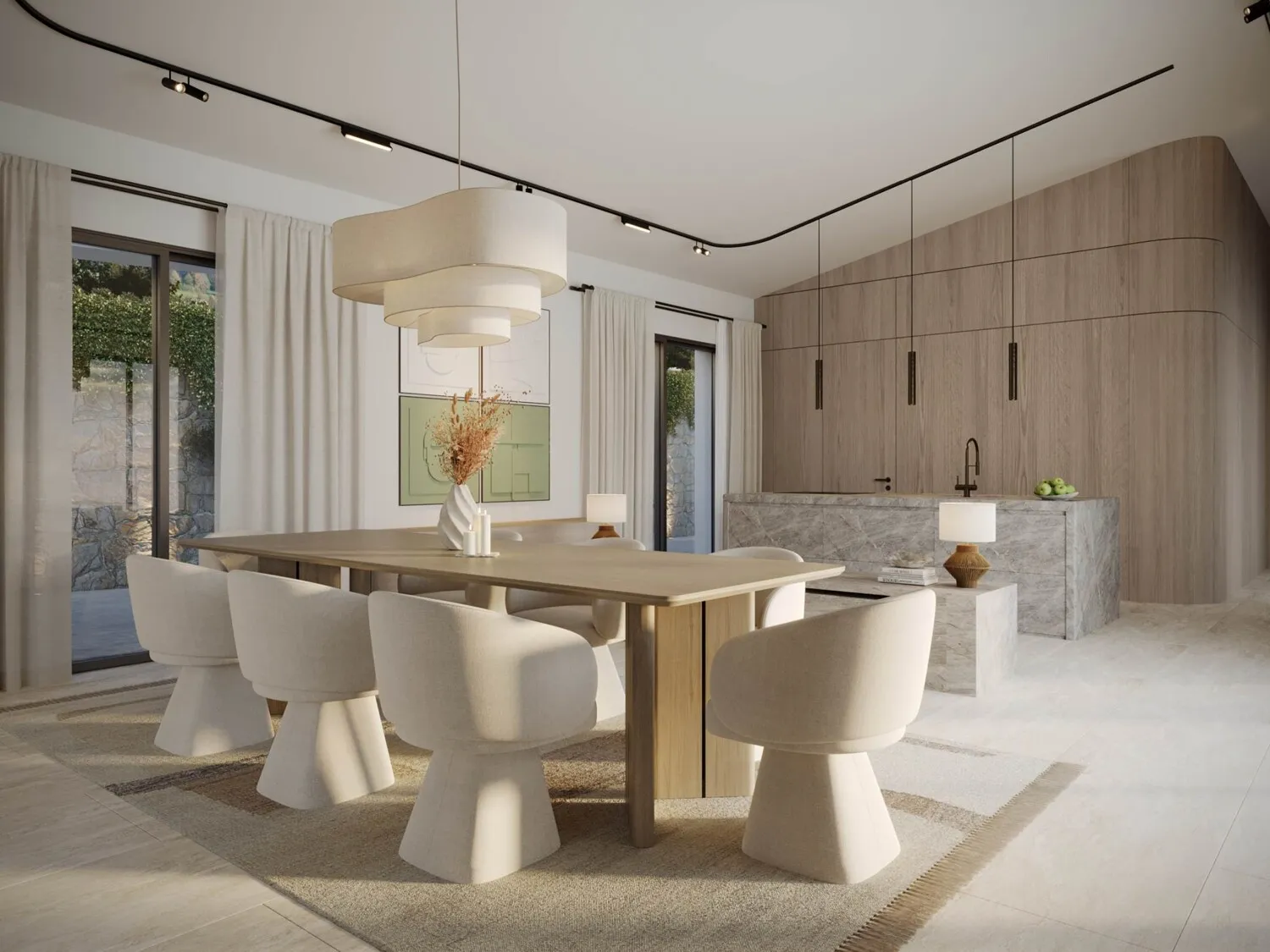 Planting and view of the house