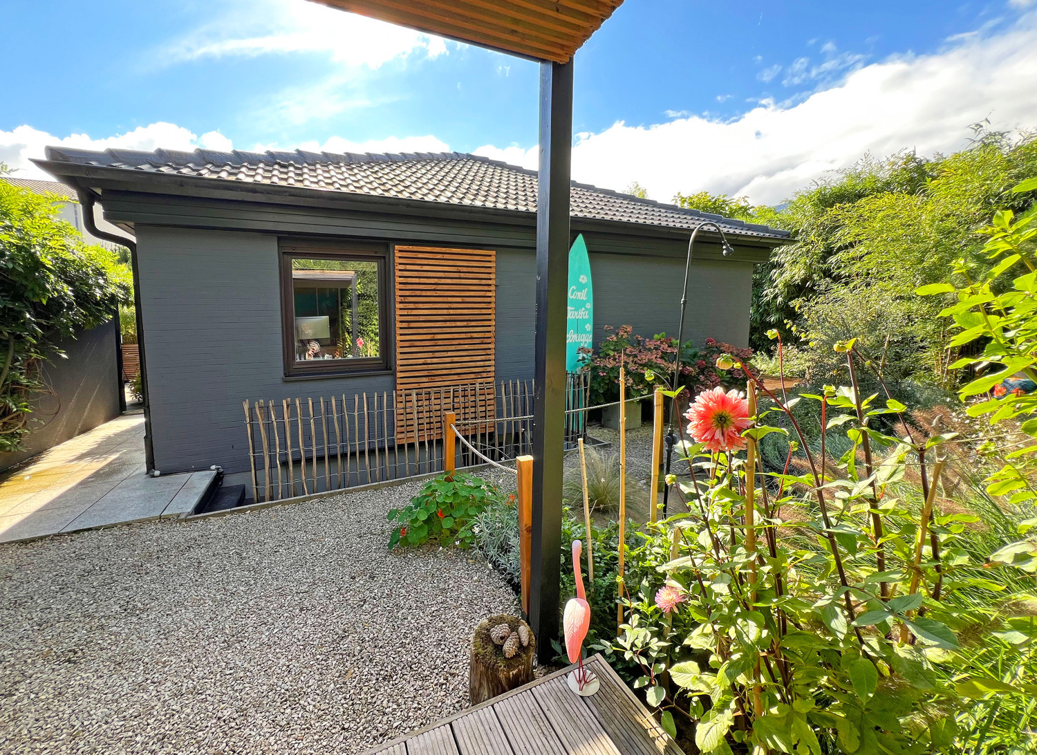 Blick von der Loggia aufs Haus