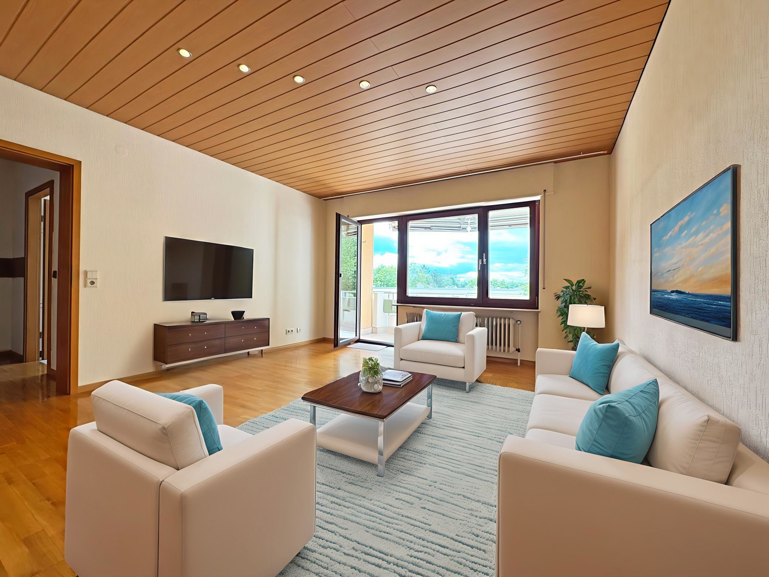 Wohnzimmer virtuelles Homestaging