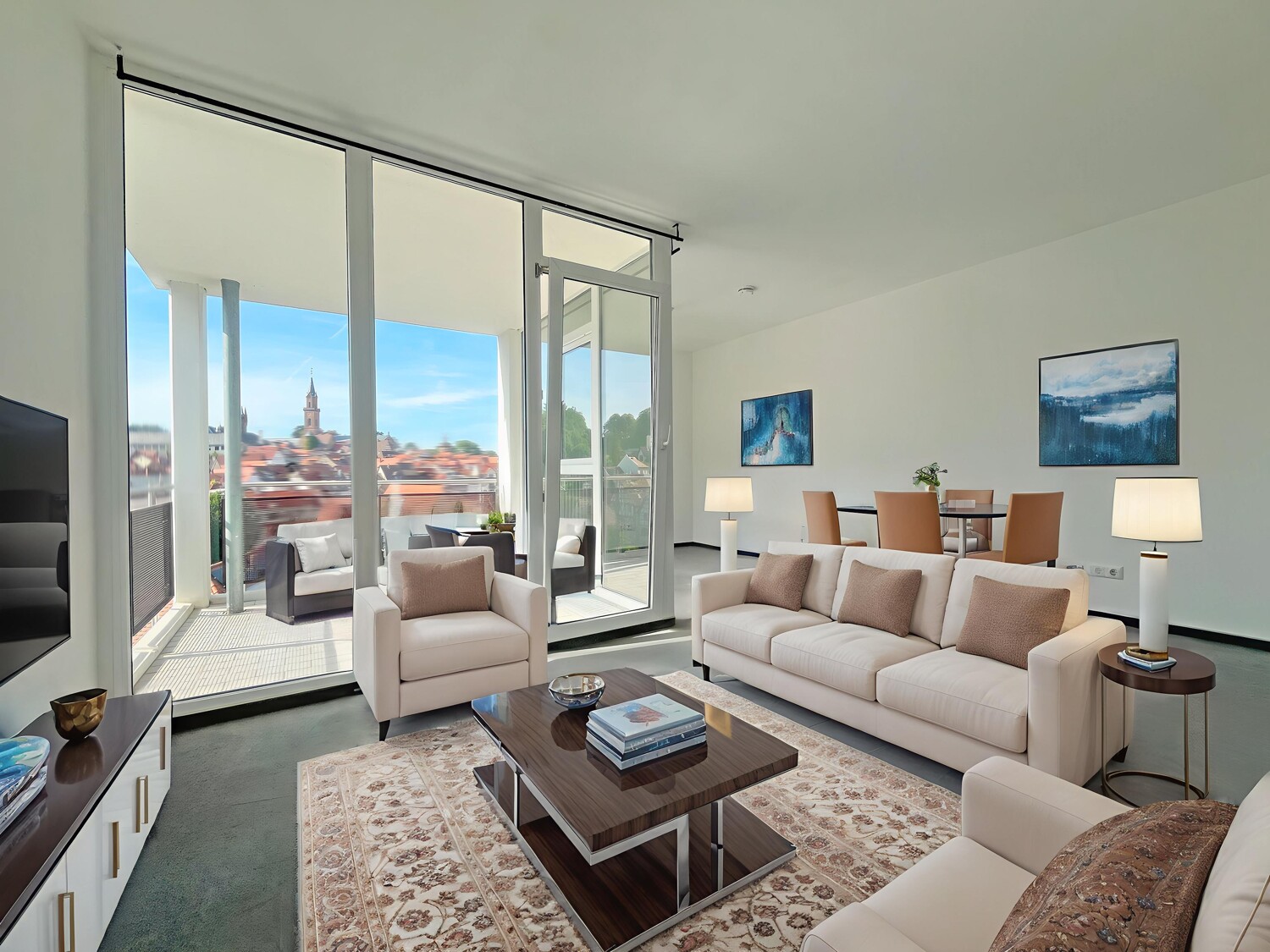 Wohn- und Schlafbereich virtuelles Homestaging