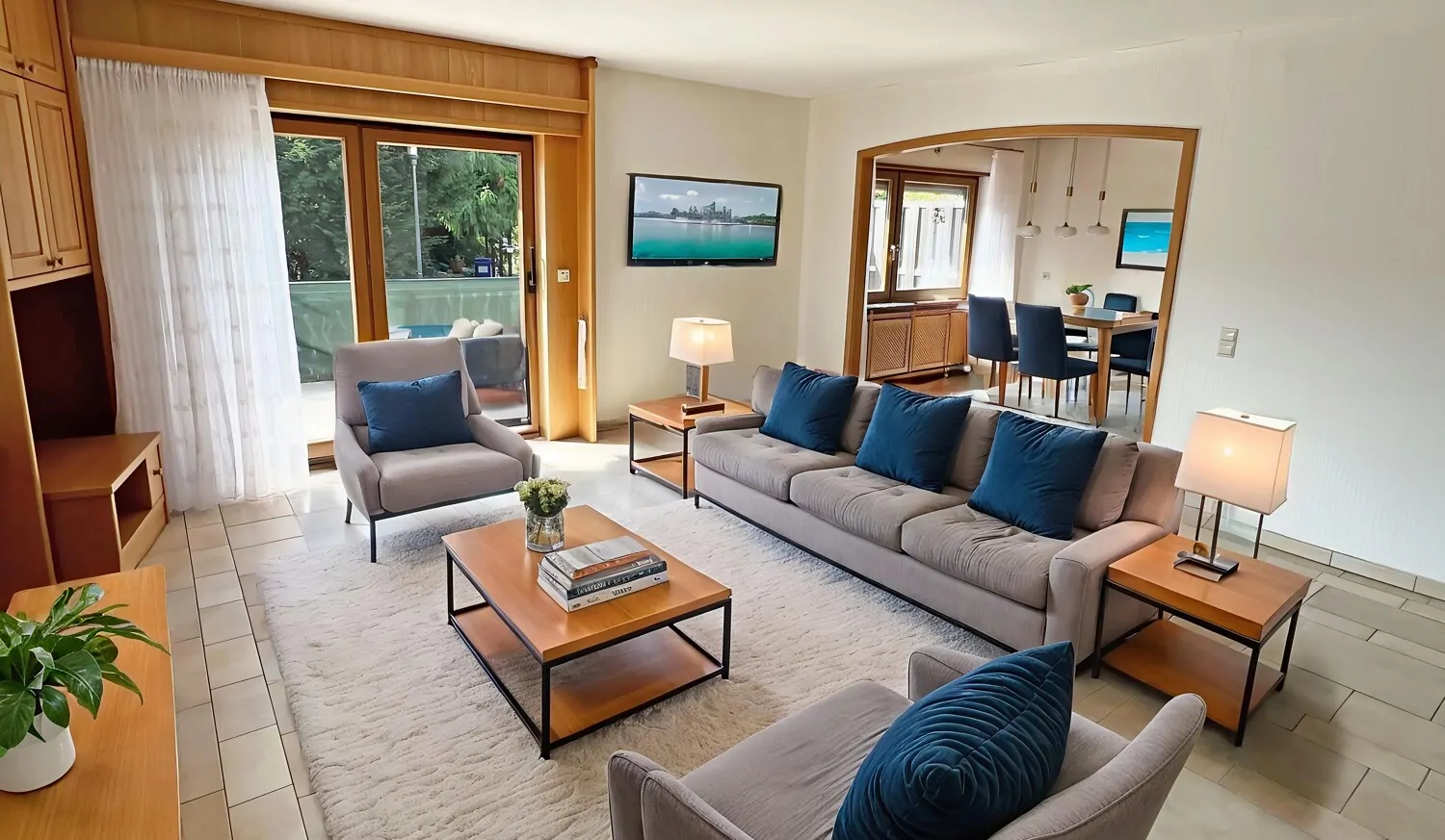 Wohn-Essbereich virtuelles Homestaging