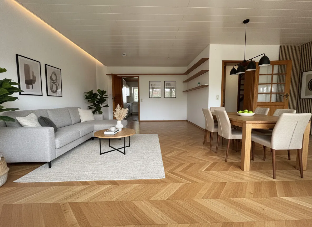 Wohn- und Essbereich  virtuelles Homestaging