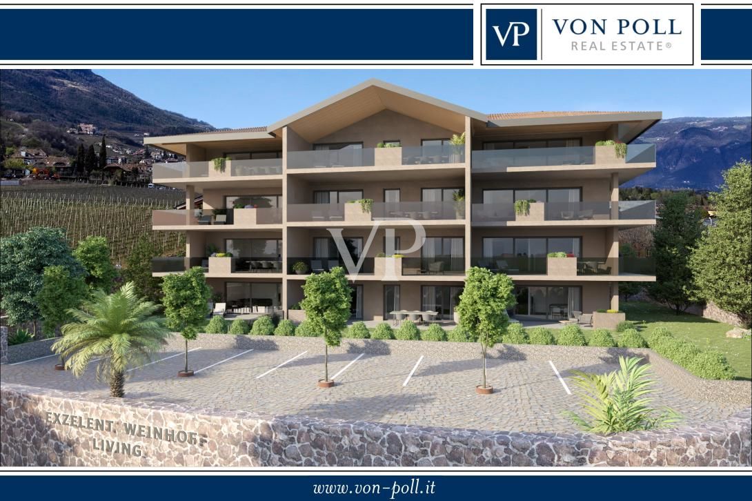 Appartement de 3 pièces avec balcon au premier étage dans la ville ensoleillée d'Eppan, sur la route du vin du Tyrol du Sud. (non conventionné)