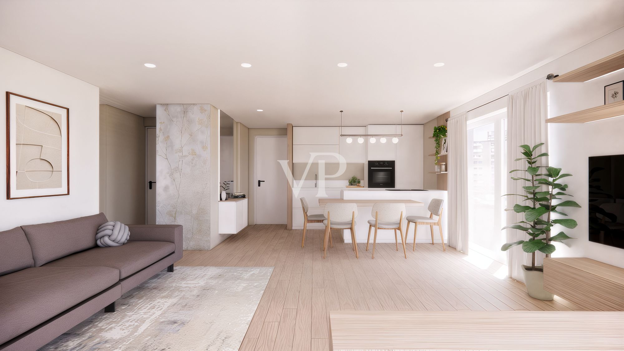 Modern and bright two-bedroom apartment with terrace