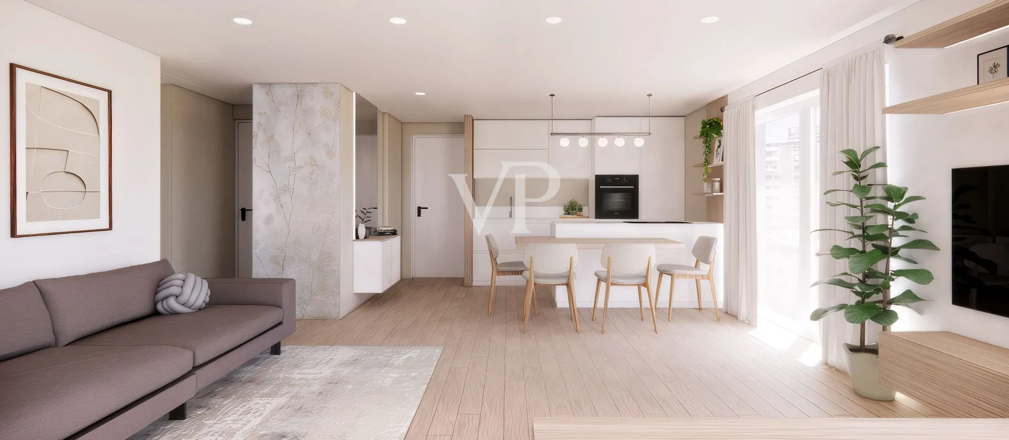 Moderno y luminoso apartamento de dos dormitorios con terraza