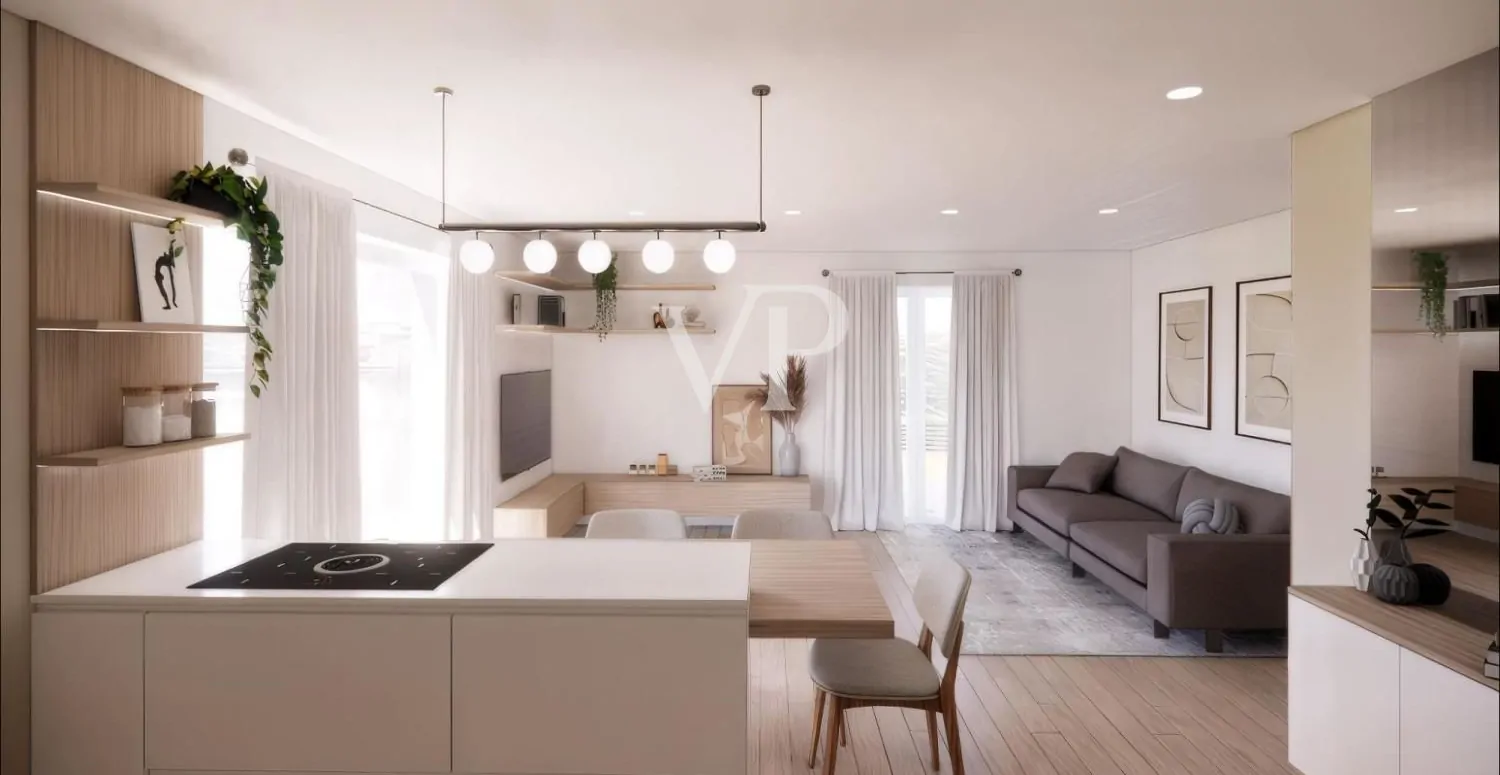 Moderno y luminoso apartamento de dos dormitorios con terraza