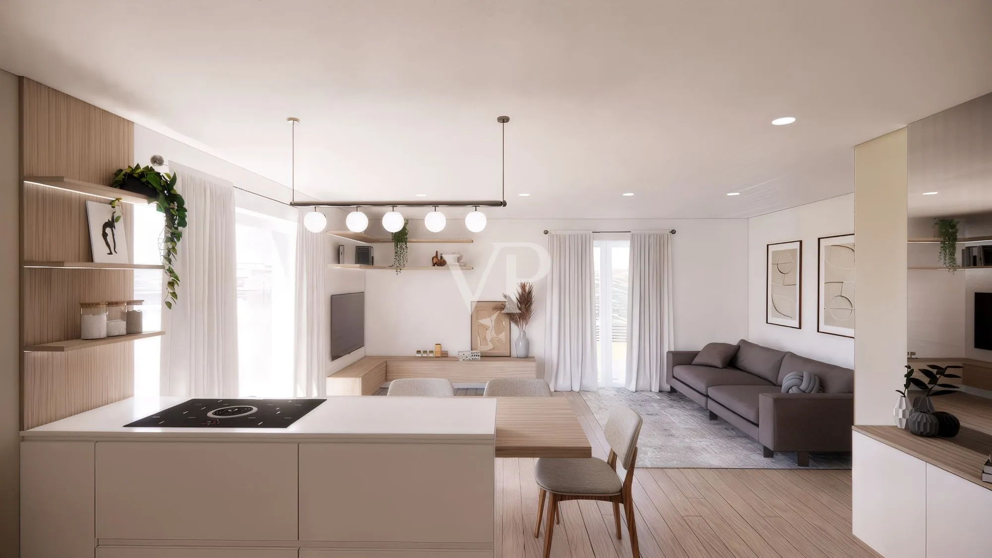 Moderno y luminoso apartamento de dos dormitorios con terraza