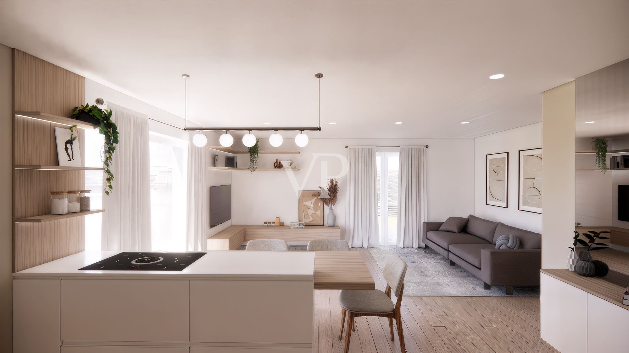 Modern and bright two-bedroom apartment with terrace
