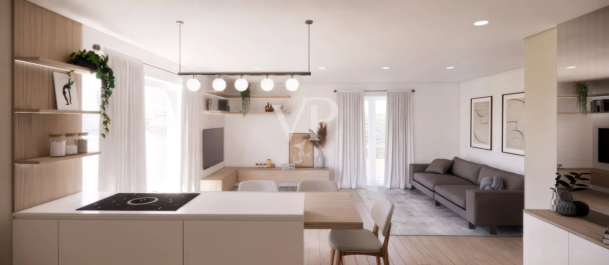 Moderno y luminoso apartamento de dos dormitorios con terraza