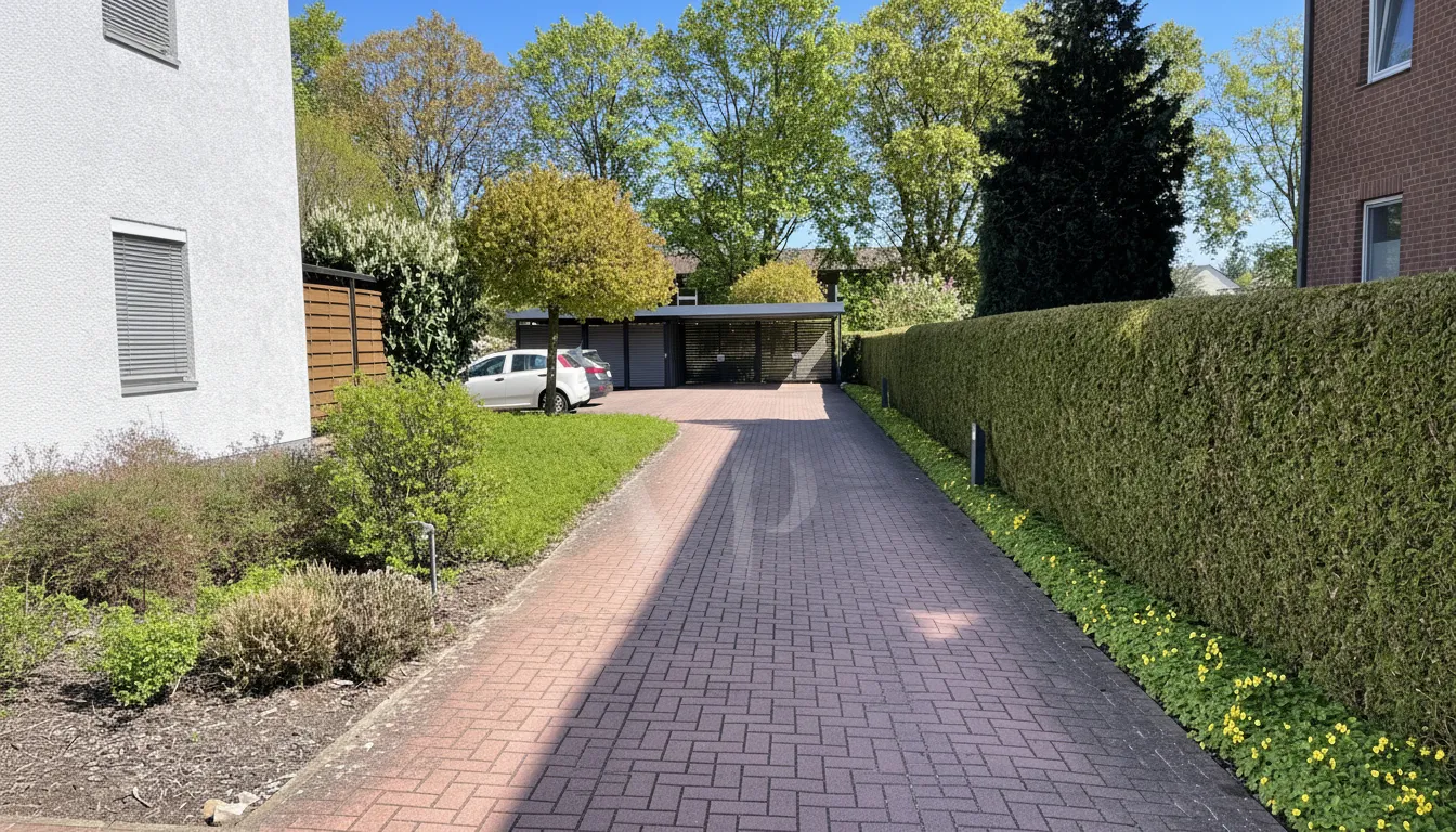 Einfahrt Stellplätze