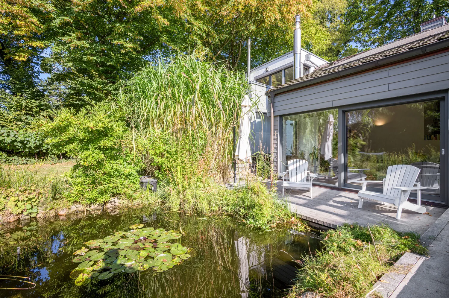 Gartenteich mit Koi-Karpfen