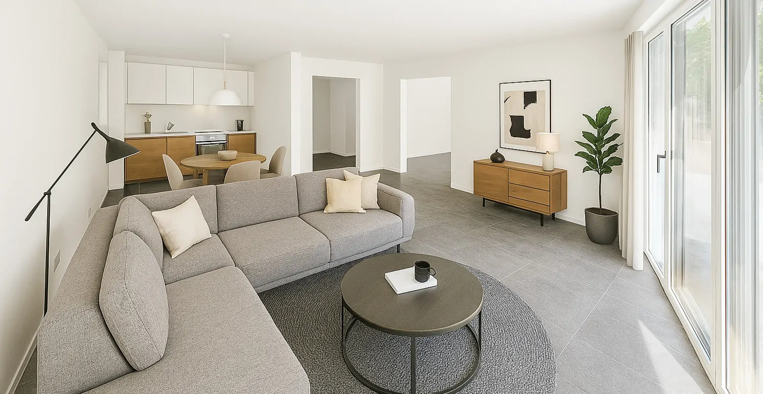 Wohnbeispiel Küche und Wohnbereich