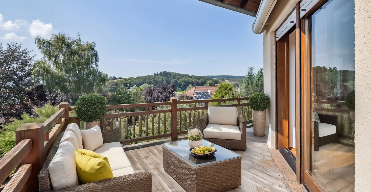 Balkon im Erdgeschoss (Visualisierung)