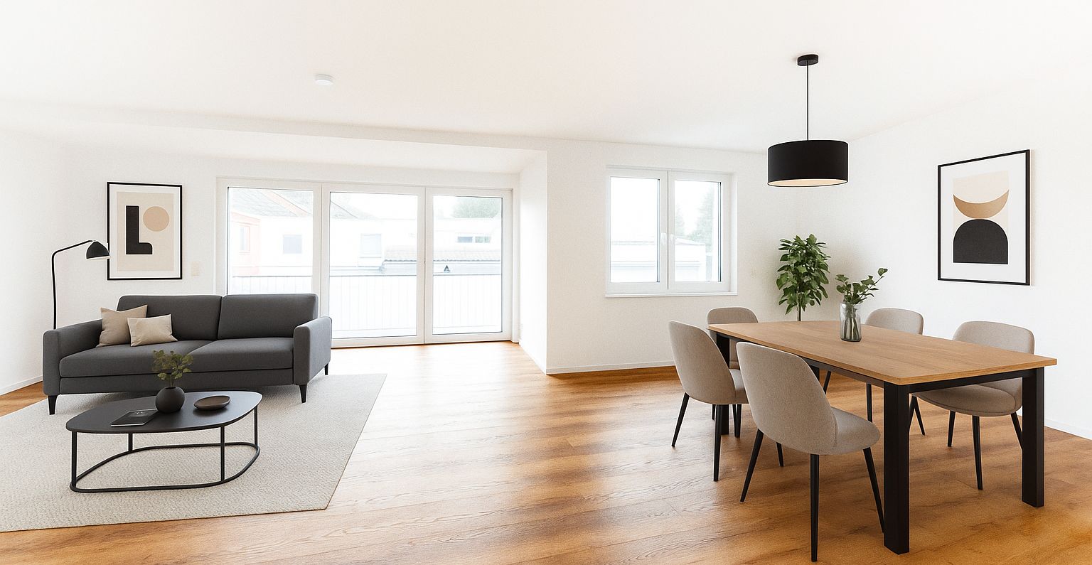 Wohnzimmer Whg. 3 gekennzeichet