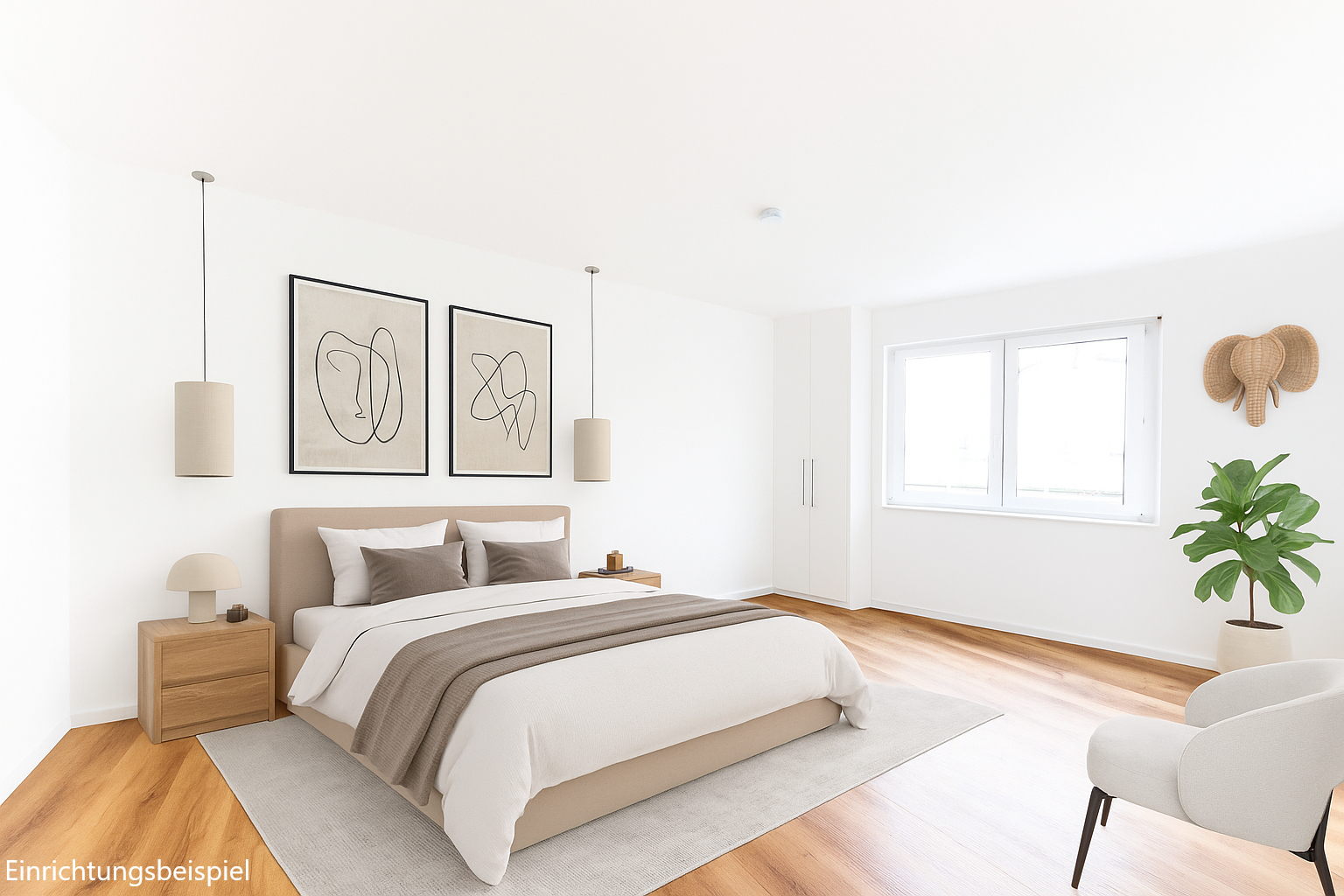 Schlafzimmer Whg. 3 gekennzeichnet