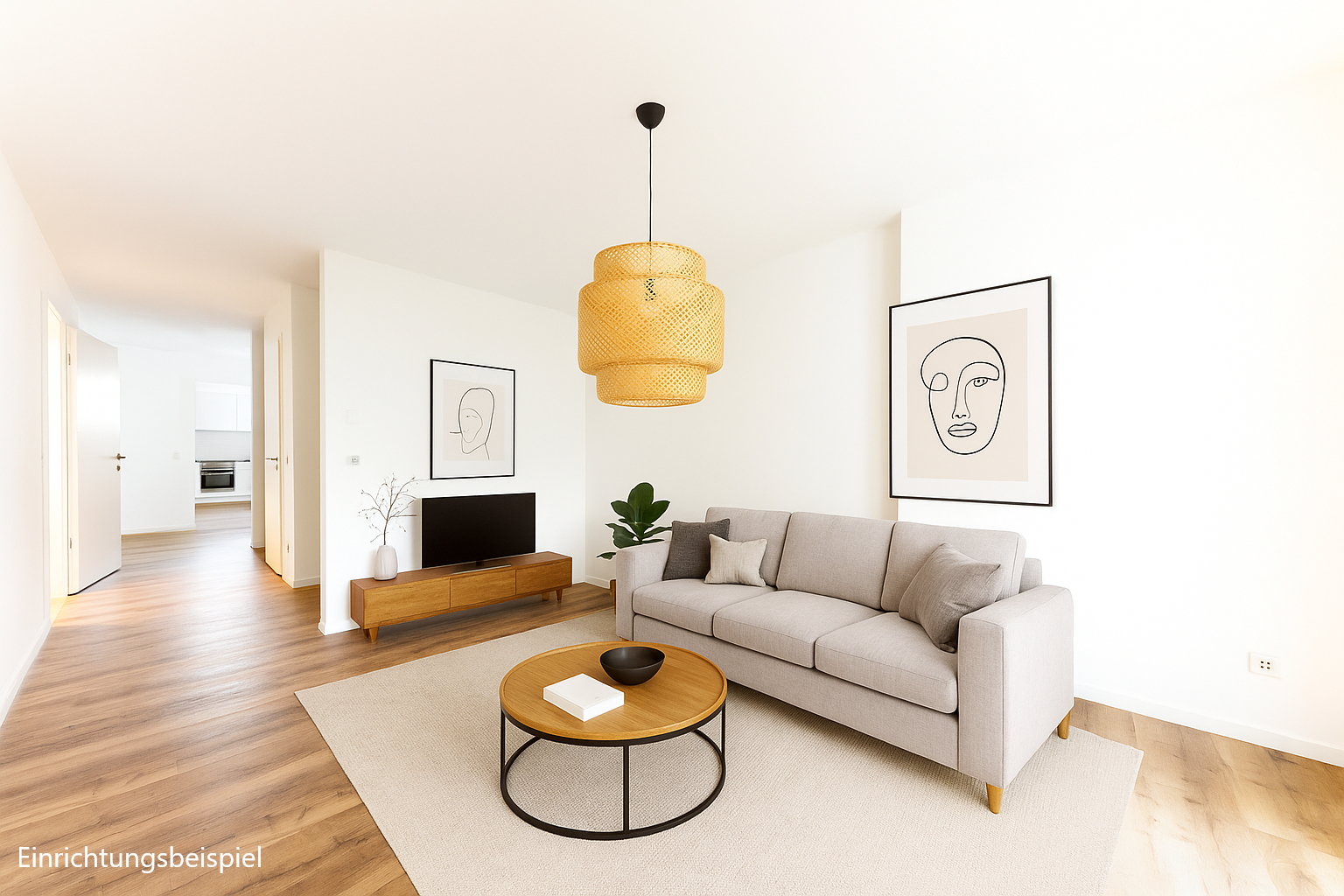 Wohnzimmer Whg. 2 gekennzeichnet
