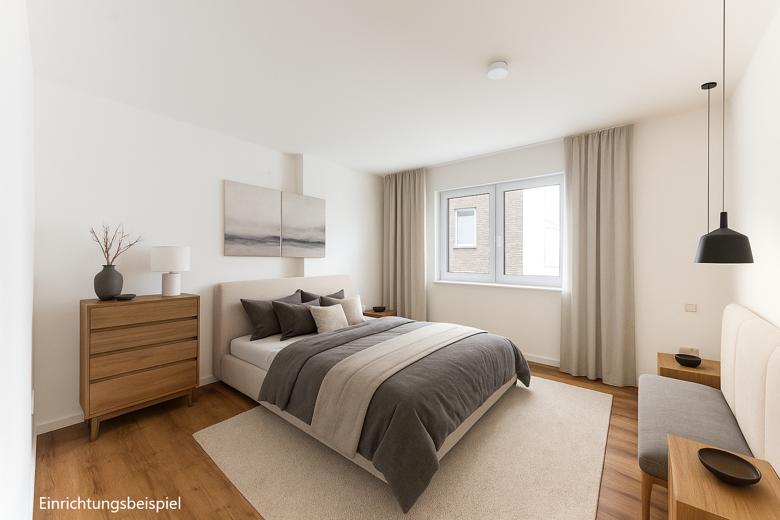 Schlafzimmer Whg. 2 gekennzeichnet