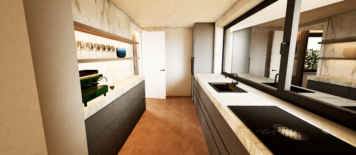 Weitere Ansicht der Einbauküche