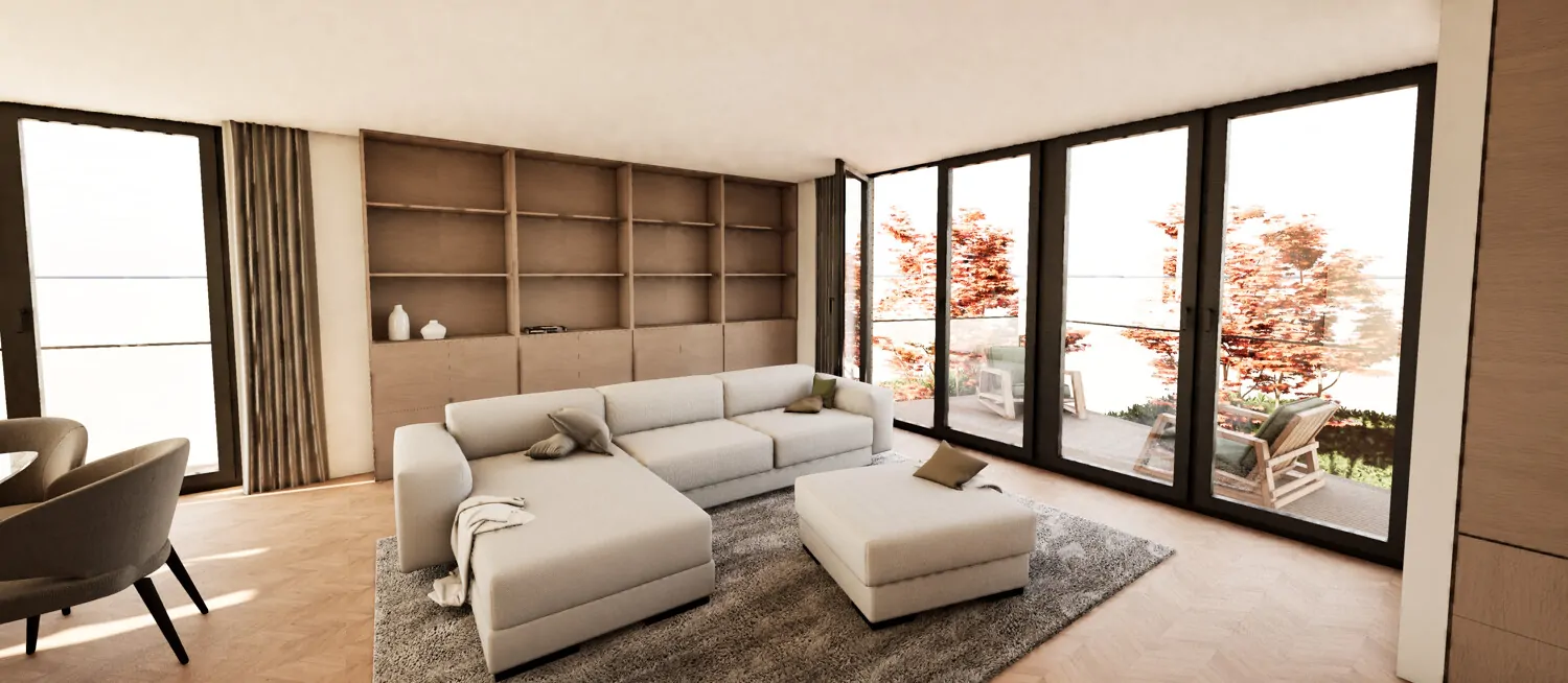 Wohnbereich mit Zugang zum Balkon