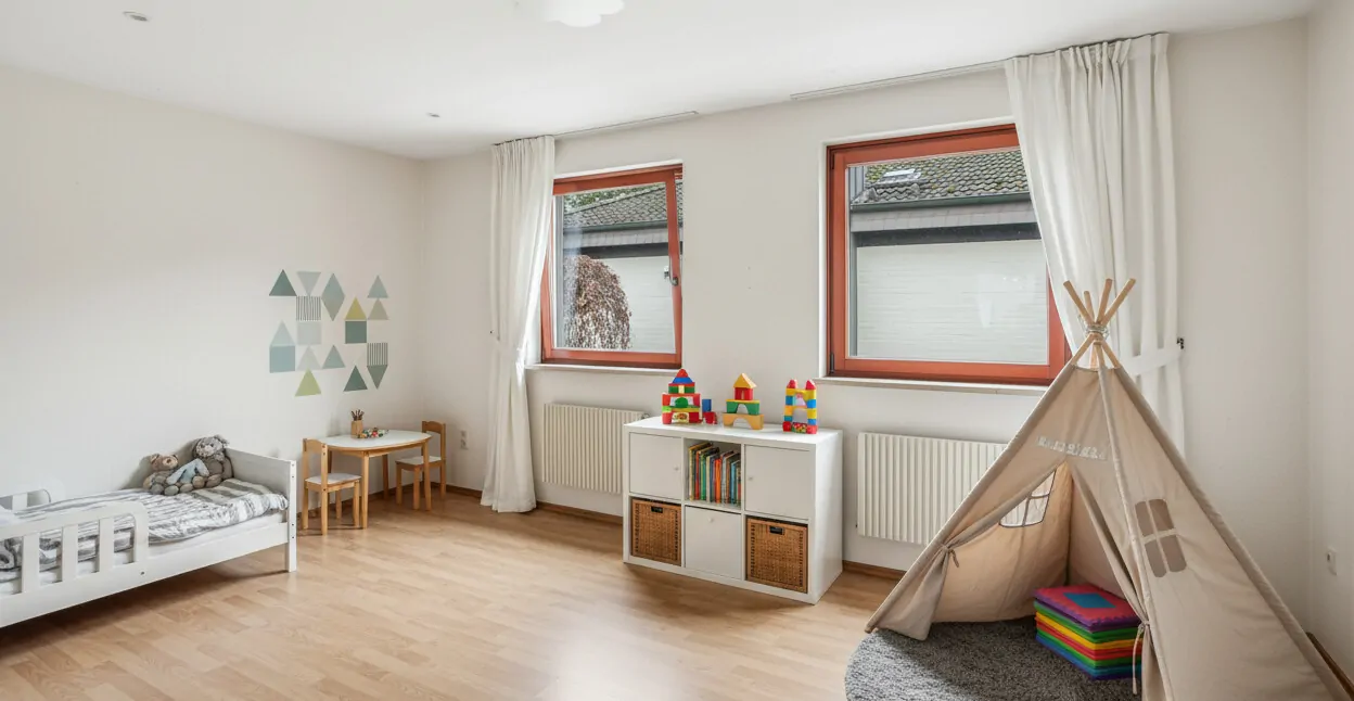 Kinderzimmer im Erdgeschoss (KI Einrichtungsbeispiel)